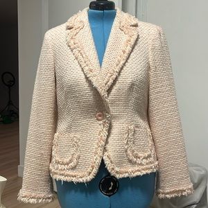 Size 14 (M) tweed style and Co pink jacket